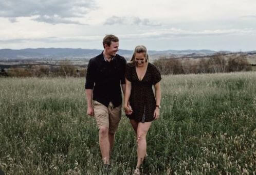 Kelsey-Lee Barber with her husband Mike at Canberra.